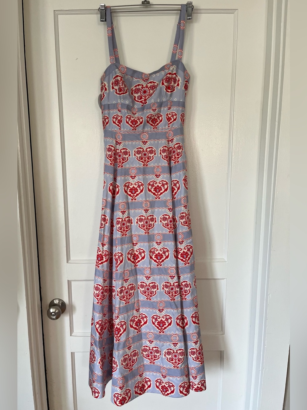 Hill House the Margot Dress Poppy Damask Stripe